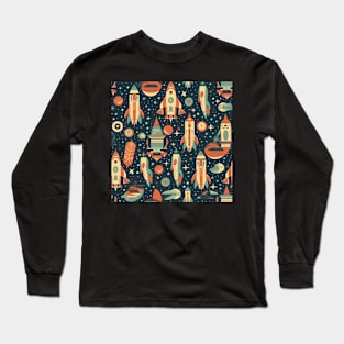 Rocket Pattern Long Sleeve T-Shirt